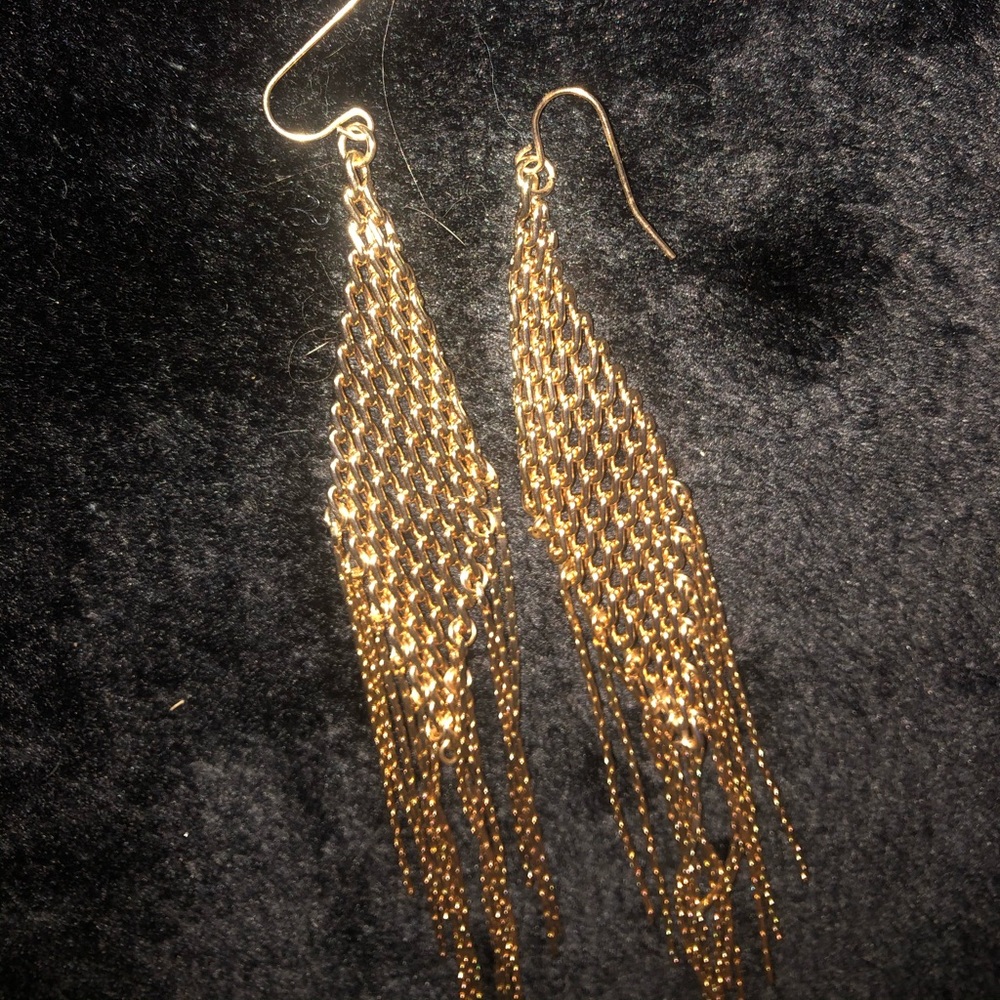 Gold never worn tassel earrings